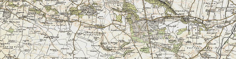 Old map of Ganthorpe in 1903-1904