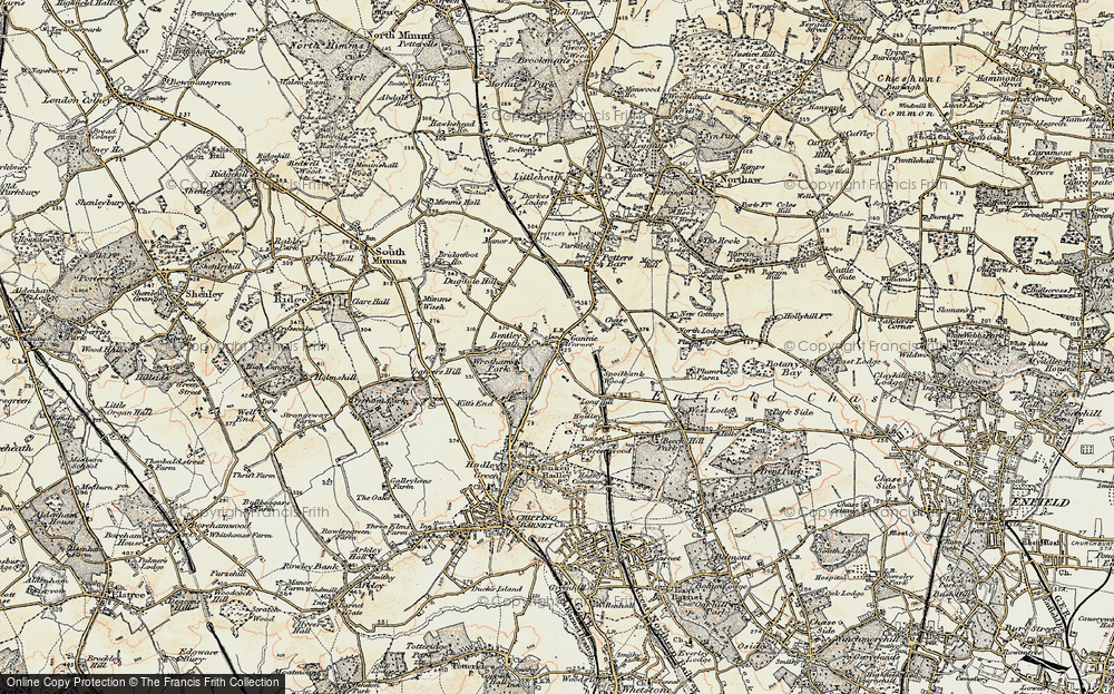 Old Map of Ganwick Corner, 1897-1898 in 1897-1898
