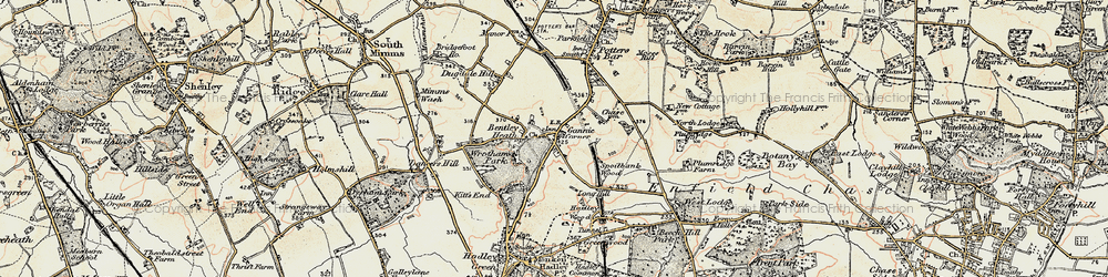 Old map of Ganwick Corner in 1897-1898