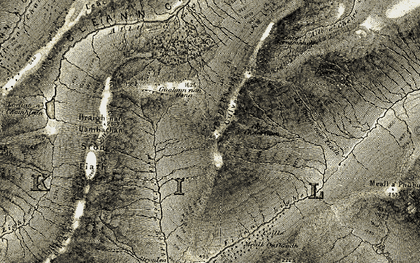 Old map of Allt Ruighe nam Fiadh in 1908