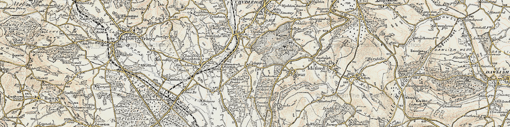 Old map of Bellamarsh Barton in 1899-1900