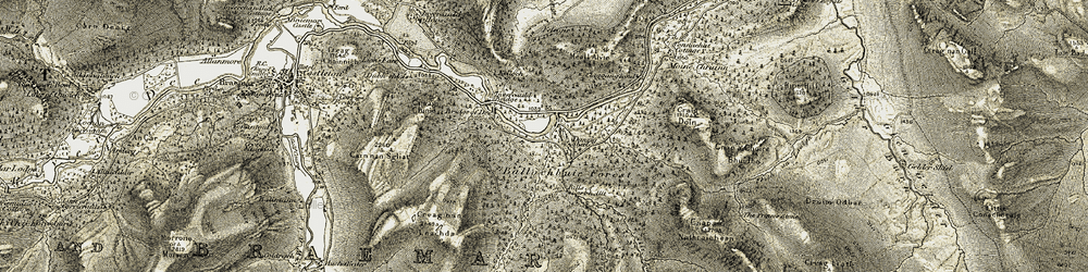 Old map of Garbh Allt Shiel in 1908