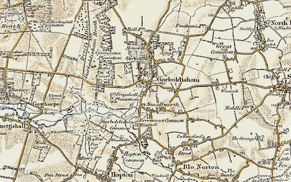 Old map of Garboldisham in 1901