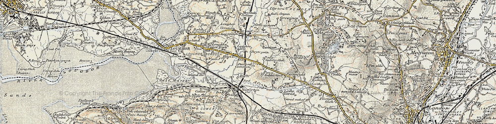 Old map of Garden Village in 1900-1901