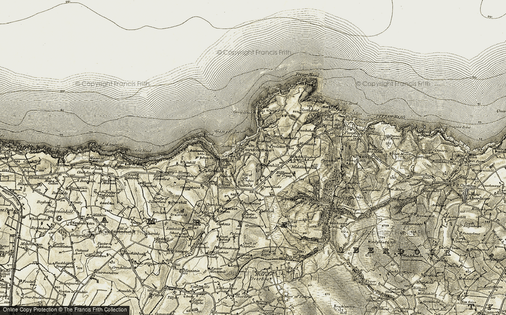 Old Map of Historic Map covering Lichnet in 1909-1910