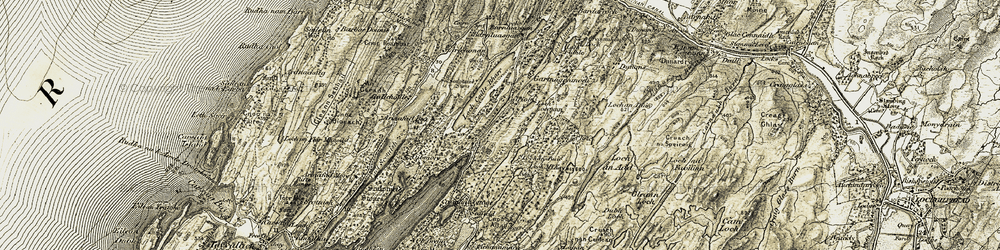 Old map of Gariob in 1906-1907