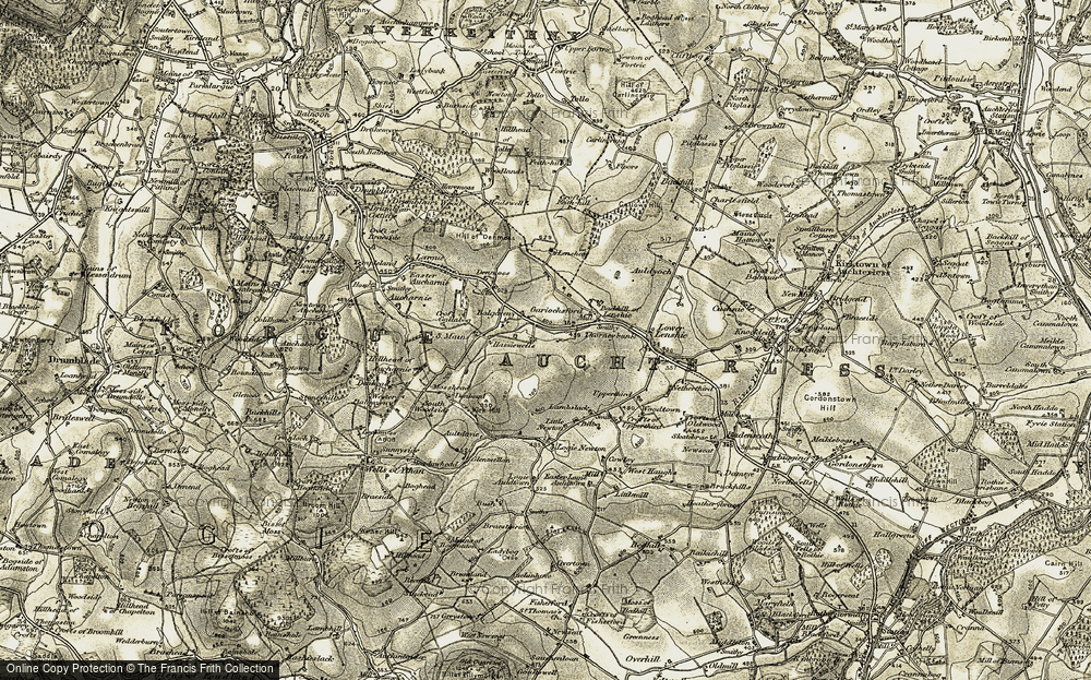 Old Map of Gariochsford, 1908-1910 in 1908-1910
