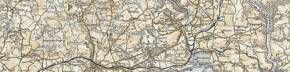Old map of Garker in 1900