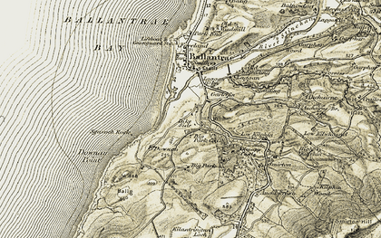 Old map of Auchairne in 1905