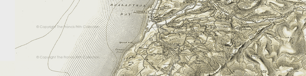 Old map of Auchairne in 1905