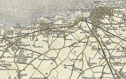 Old map of Garlinge in 1898-1899