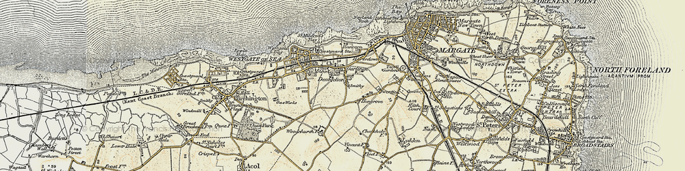 Old map of Garlinge in 1898-1899