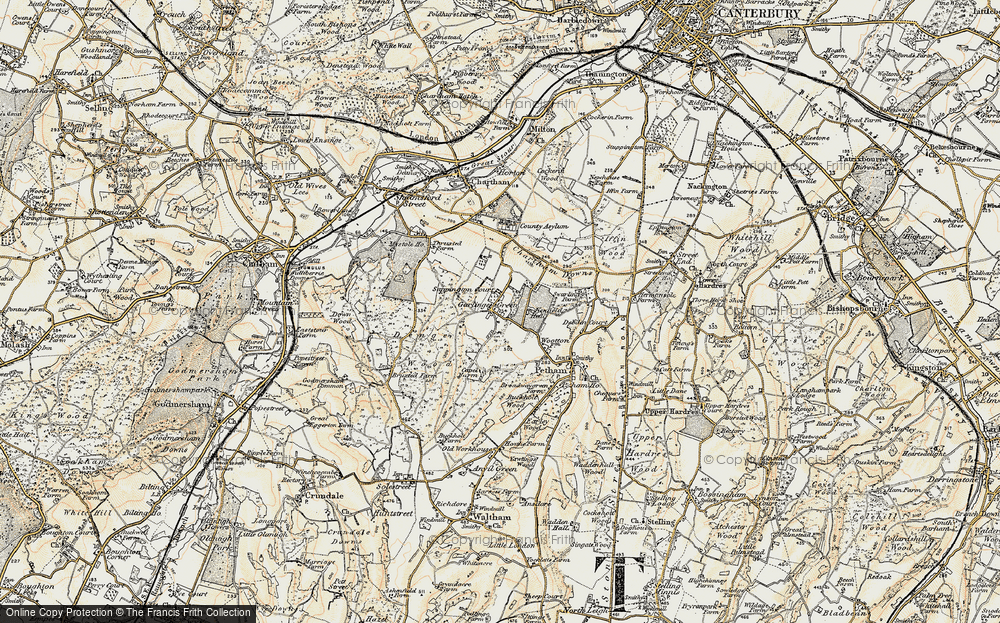 Old Map of Garlinge Green, 1898-1899 in 1898-1899