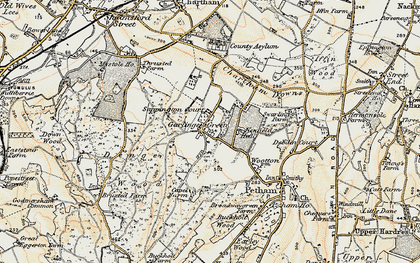 Old map of Garlinge Green in 1898-1899