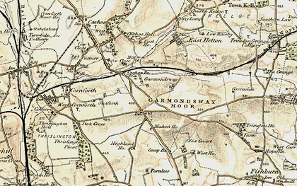 Old map of Garmondsway in 1901-1904