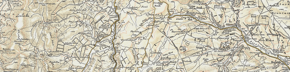 Old map of Garn in 1901-1903