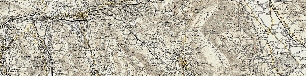 Old map of Garn-yr-erw in 1899-1900