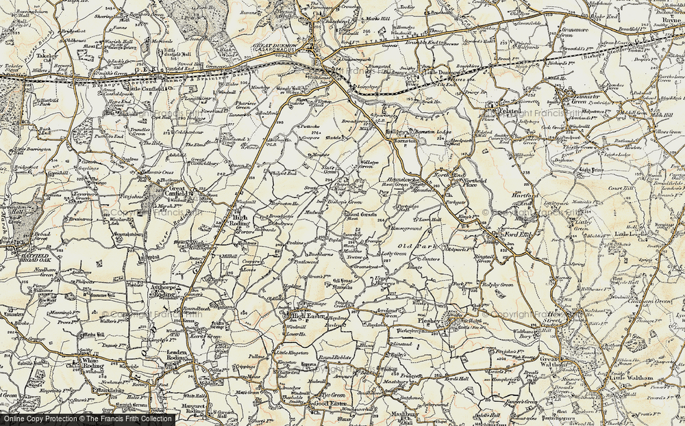 Old Map of Historic Map covering Barnfield in 1898-1899