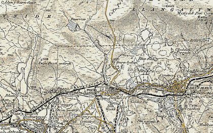 Old map of Garnlydan in 1899-1900
