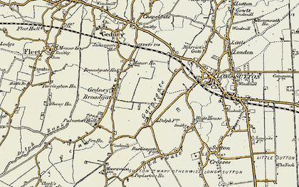 Old map of Garnsgate in 1901-1902