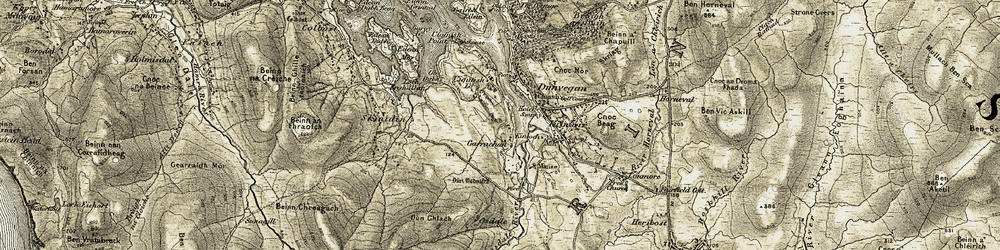 Old map of Garrachan in 1909-1911
