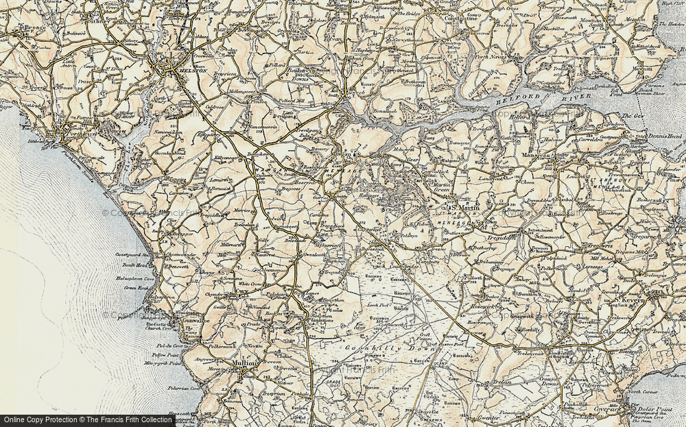 Old Map of Historic Map covering Burnoon in 1900