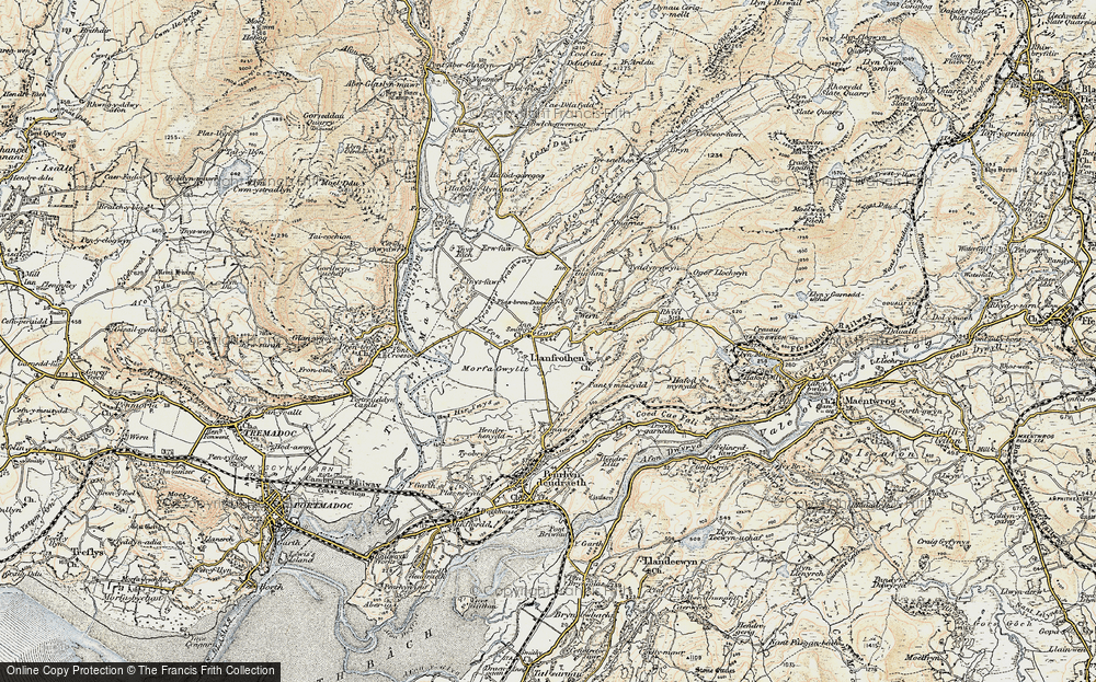 Old Map of Garreg, 1903 in 1903