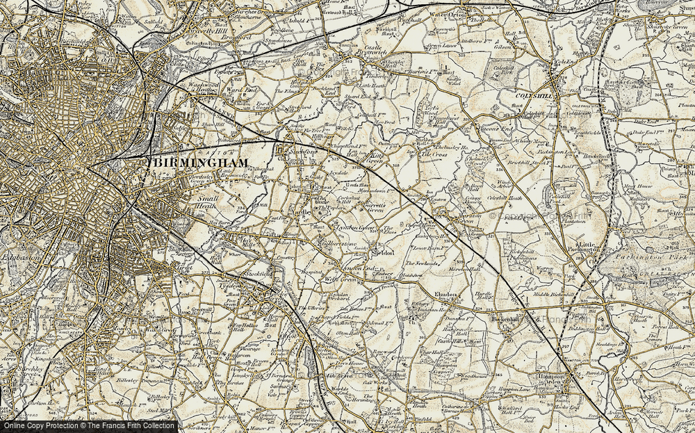 Old Map of Garrets Green, 1901-1902 in 1901-1902