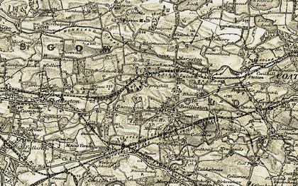 Old map of Garrowhill in 1904-1905