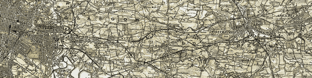 Old map of Garrowhill in 1904-1905