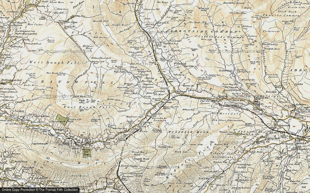 Old Map of Historic Map covering Black Side in 1903-1904