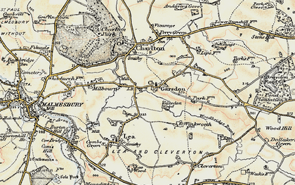 Old map of Garsdon in 1898-1899