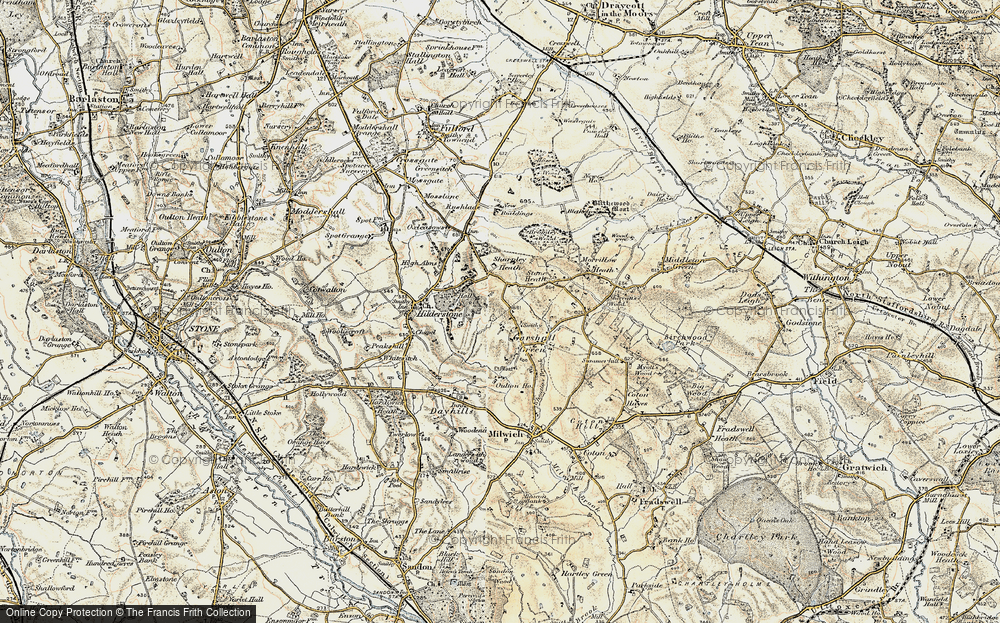 Old Map of Garshall Green, 1902 in 1902