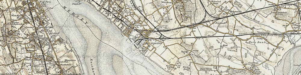 Old map of Garston in 1902-1903