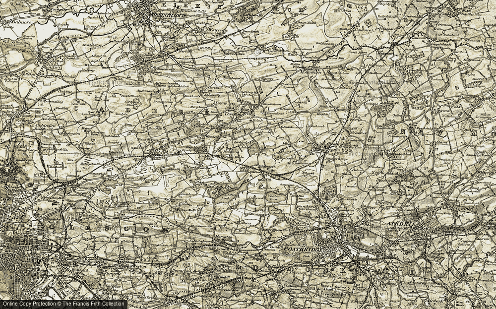 Old Map of Historic Map covering Bothlin Burn in 1904-1905