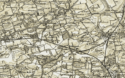 Old map of Bothlin Burn in 1904-1905