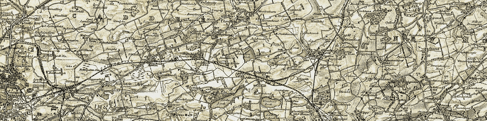 Old map of Bothlin Burn in 1904-1905
