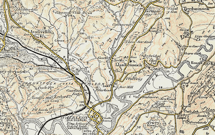 Old map of Garth in 1899-1900