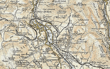 Old map of Garth in 1900-1901