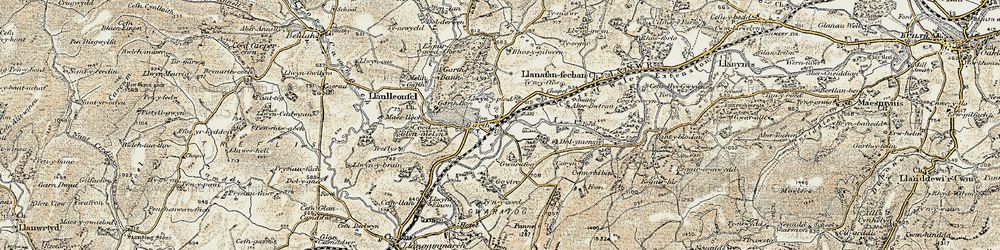 Old map of Garth in 1900-1902