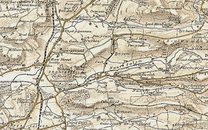 Old map of Afon Stewy in 1901-1903