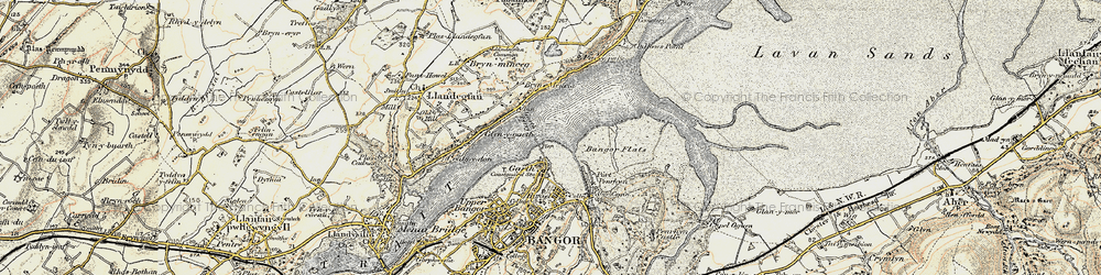 Old map of Garth in 1903-1910