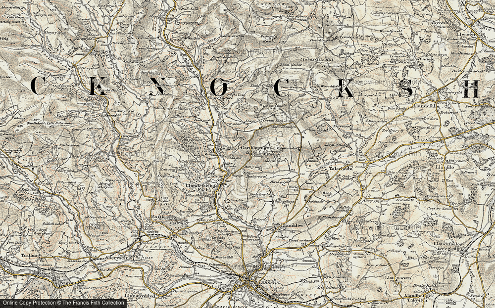 Old Map of Garthbrengy, 1900-1901 in 1900-1901