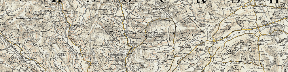 Old map of Garthbrengy in 1900-1901