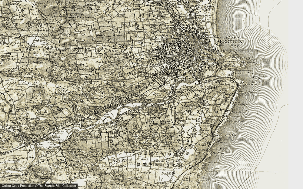 Old Map of Garthdee, 1908-1909 in 1908-1909