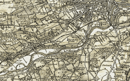 Old map of Garthdee in 1908-1909