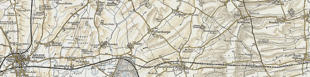 Old map of Garthorpe in 1901-1903