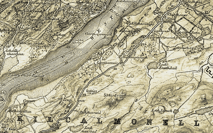 Old map of Bàrr na Cour in 1905-1907