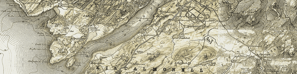 Old map of Gartnagrenach in 1905-1907