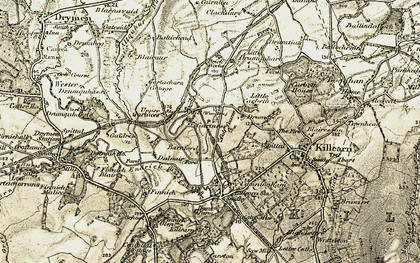 Old map of Blairoer in 1905-1907